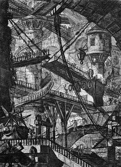 Carcere, Carceri d`invenzione (1761 ca,). Giovanni-Battista Piranesi