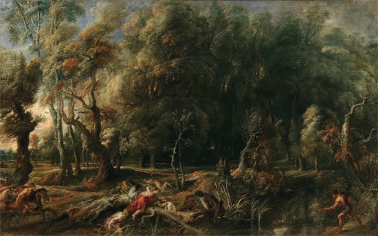 Atalanta y Meleagro cazando el jabalí de Caledonia. Pedro Pablo Rubens, 1635&#8211;1636