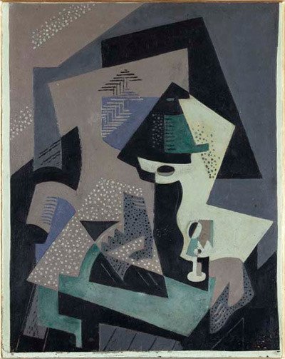 María Blanchard. Composición cubista - Naturaleza muerta verde con lámpara, 1916-1917.