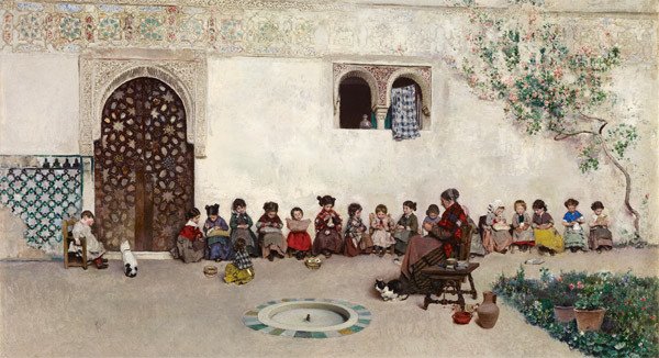 Patio de la escuela Martín Rico Óleo sobre lienzo, 34 x 60,5 cm 1871 Madrid, Colección particular