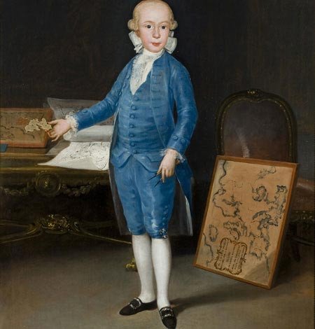 Retrato de Luis María de Borbón y Vallabriga, niño, estudiando geografía. Francisco de Goya, 1783.