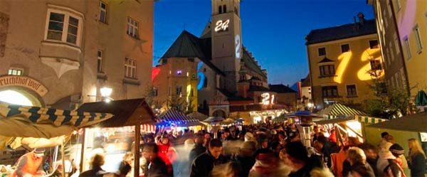 Imagen del mercado navideño de Hall, cerca de Insbruck. Turismo de Austria