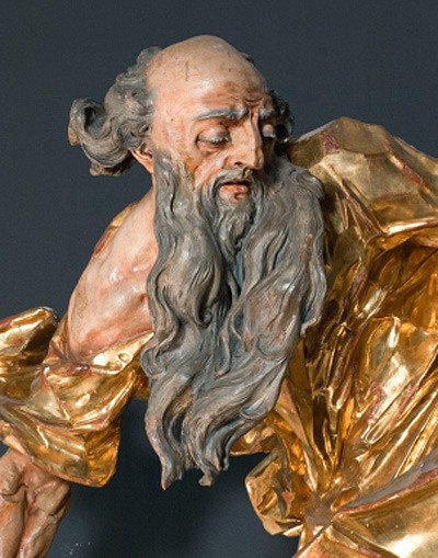 Johann Georg Pinsel. Abraham en el sacrificio de Isaac. Detalle. Madera policromada. Galeria Nacional de Bellas Artes, Lviv. © Dariusz Blazewski