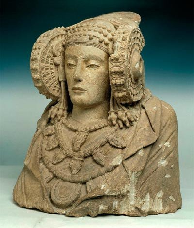Imagen de la Dama de Elche, podría ser el icono de la escultura de la Hispania ibérica. http://man.mcu.es/