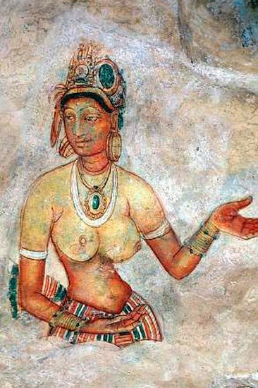 Una de las mujeres de Sigiriya. Imagen de Alexis  Vorontzoff,UNESCO