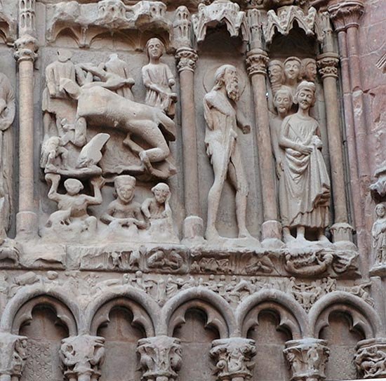 Historias de la vida de San Bartolomé, en una de las iglesias medievales de la ciudad.