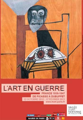 Cartel de la muestra parisina, con la obra de Pablo Picasso "Nature morte à la chouette et aux oursins"