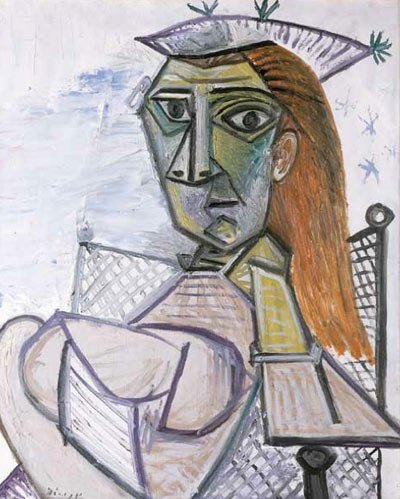 Mujer sentada en un sillón (Femme assise dans un fauteuil), 1941. Pablo Picasso