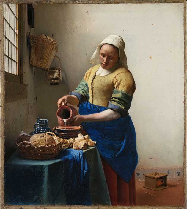 Johannes Vermeer, La lechera, 1658&#8211;1660. Imagen de Rijksmuseum