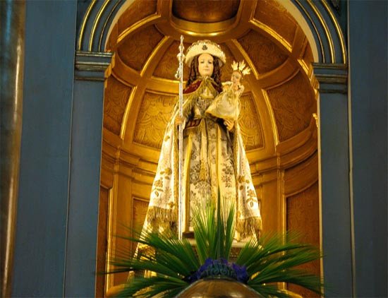 La Virgen Peregrina, patrona del Camino Portugués, en la iglesia de la Peregrina, Pontevedra. Imagen de guiarte.com