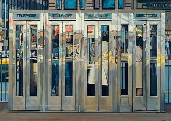 Richard Estes. Cabinas telefónicas. Museo Thyssen-Bornemisza. Madrid/Marlborough Gallery Nueva York.