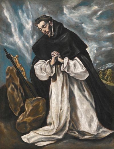 Santo Domingo en oración. Doménikos Theotokópoulos, El Greco. En torno a 1.600