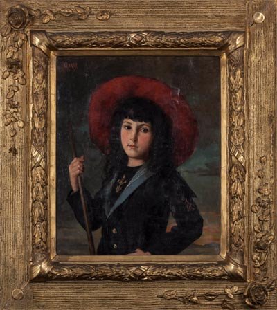 Niño con sombrero rojo (siglo XIX). Epifanío Garay. Óleo sobre tela. Colección de Arte del Banco de la República  