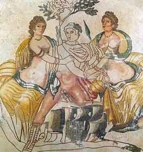 Mosaico de Hilas y las ninfas, otra obra de la villa romana de Quintana del Marco, en el Museo de León. guiarte.com