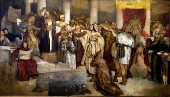 Maurycy Gottlieb. Jesús ante los jueces. (hacia 1877). Museo de Israel, en Jerusalén