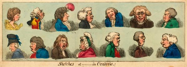 Reacciones de distintos espectadores en la interpretación de un oratorio (1800). Royal Collection Trust / (C) Her Majesty Queen Elizabeth II 2013 