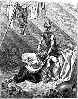Una de las escenas del Quijote debidas a Gustavo Doré (1863)