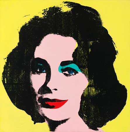 Cuadro Warhol, con el rostro de Liz, adjudicado en 20,3 millones de dólares, en Sotheby&#180;s. Imagen http://www.sothebys.com/ 