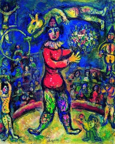 Marc Chagall. El clown en el circo. 1969. Imagen Galerie Thomas
