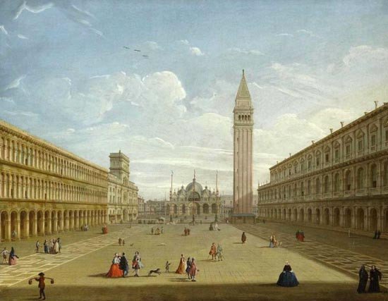 Veduta di Piazza San Marco verso est. Pietro Bellotti.