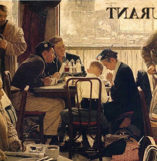 Saying Grace. 1951. Normal Rockwell.