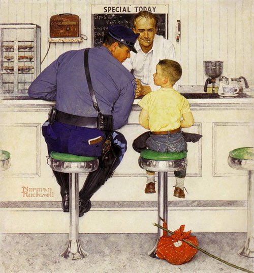 The Runaway. 1958. Norman Rockwell.