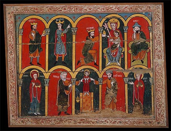 Frontal con escenas de la infancia de Cristo. Pintor castellano (La Rioja). Primer tercio del siglo XIII