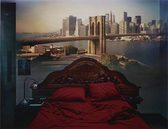 Camera Obscura: View of the Brooklyn Bridge in Bedroom, 2009, Abelardo Morell, inkjet print. The J. Paul Getty Museum.