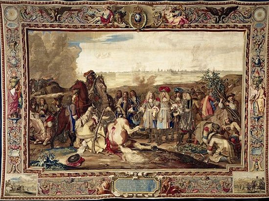 El asedio de Douai (julio de 1667) (fragmento), por Charles Le Brun y Adam-Frans van der Meulen.