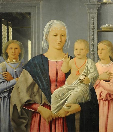 Madonna y niño con dos ángeles (Senigallia Madonna). Piero della Francesca. 1478