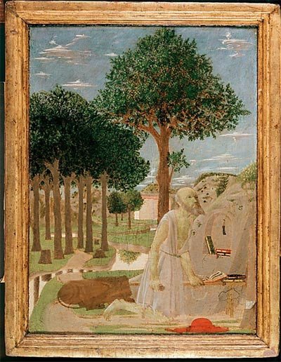 San Jerónimo en un paisaje. Piero della Francesca. 1450