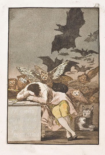 Francisco de Goya y Lucientes. Los Caprichos: The Sleep of Reason Produces Monsters, 1799