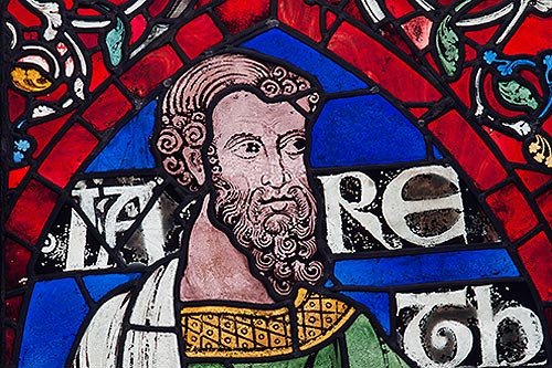 Uno de los vitrales mostrados en la muestra Radiant Light: Stained Glass from Canterbury Cathedral, organizada por el MET.