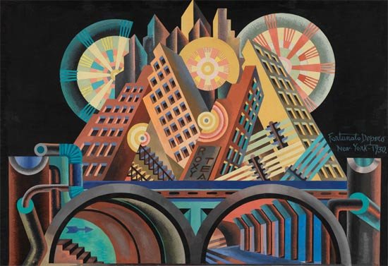 Fortunato Depero, Skyscrapers and Tunnels. 1930