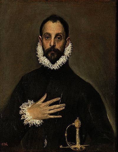 El caballero de la mano en el pecho. El Greco. 1578-1580.