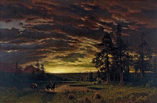 Albert Bierstadt. Atardecer en la pradera. 1870.
