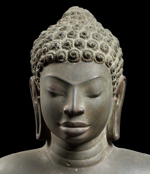 Buddha (detail). Central Thailand. 1st half of 7th century. Sandstone.