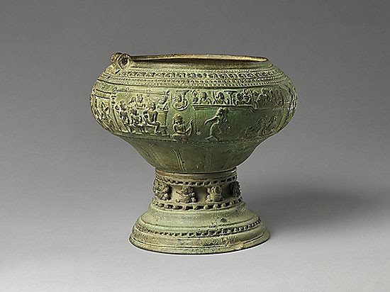 Footed Bowl with Scenes from the Gauttila Jataka. ca. 5th&#8211;6th century. Southern India