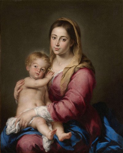 Virgen con el Niño. ca. 1660-1665. Bartolomé Esteban Murillo (Sevilla, 1617 - Cádiz, 1682). Colección Masaveu.