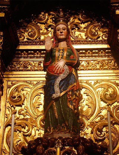 Catedral de Évora., Estatua de la Virgen encinta (siglo XV). Imagen de Tomás Alvarez/Guiarte.com