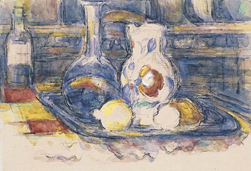 Botella, garrafa, jarro y limones, 1902-1906. Paul Cézanne