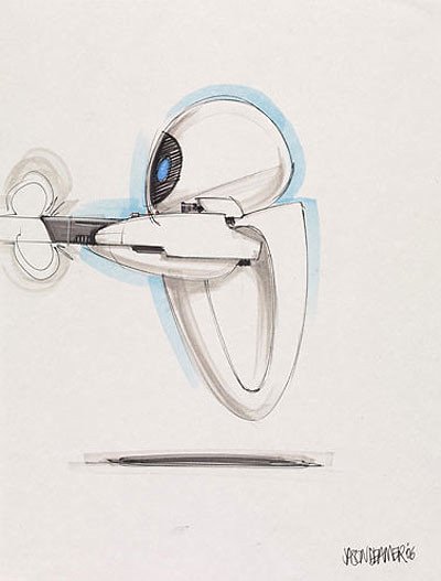 Jay Shuster. EVE (WALL·E, 2008). Tinta y rotulador