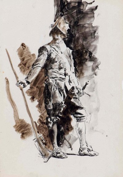 Soldado del siglo XVI. 1876. Ignacio Pinazo.