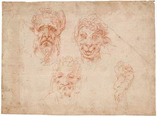 Michelangelo: Teste grottesche, 1525.