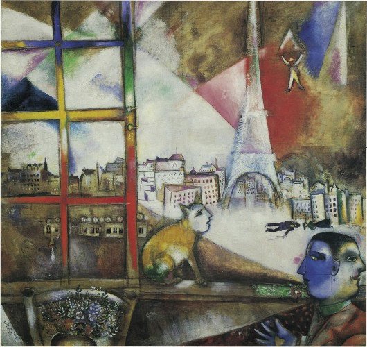 Marc Chagall. París a través de la ventana (Paris par la fenêtre), 1913.