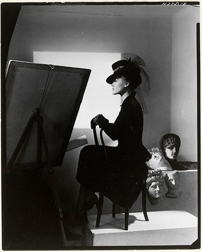 Hat and coat-dress by Bergdorf Goodman, modelled by Estrella Boissevain, 1938. © Condé Nast/Horst Estate
