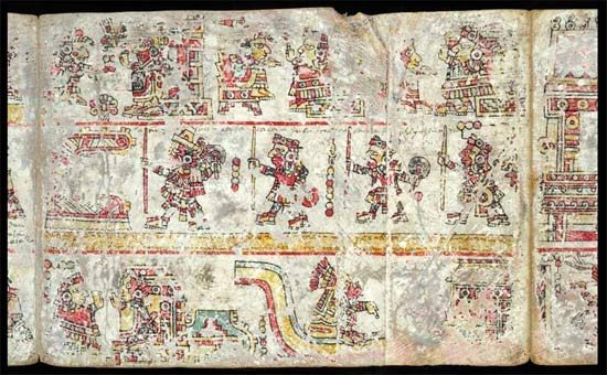 Códice Colombino. Prehispánico. Oaxaca. Piel. Muestra Los Códices de México, memorias y saberes Foto BNAH-INAH