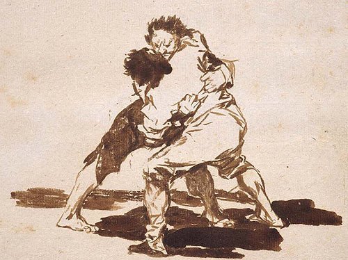 FRANCISCO GOYA Y LUCIENTES, TWO MEN FIGHTING, 1812&#8211;20.