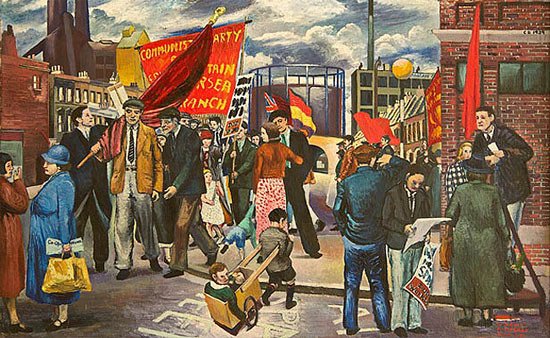 Manifestación en Battersea, 1939. Clive Branson