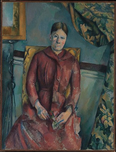Madame Cézanne (Hortense Fiquet, 1850&#8211;1922) in a Red Dress. Paul Cézanne (Aix-en-Provence 1839&#8211;1906 Aix-en-Provence). 1888&#8211;90